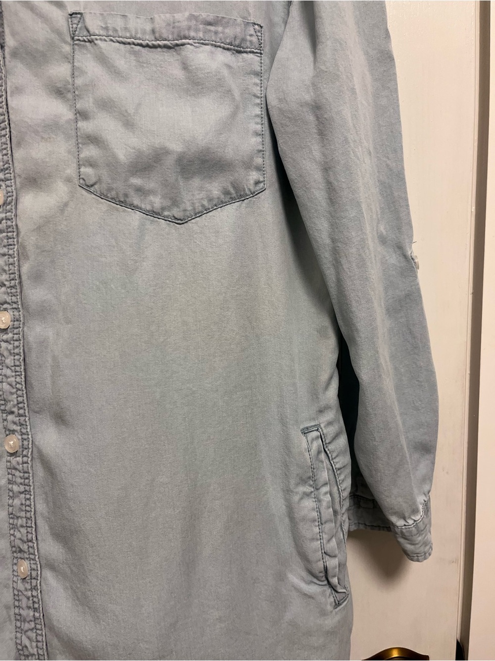 Thread & Supply Pale Chambray Blue Denim Shirt/dress - Picture 3 of 7